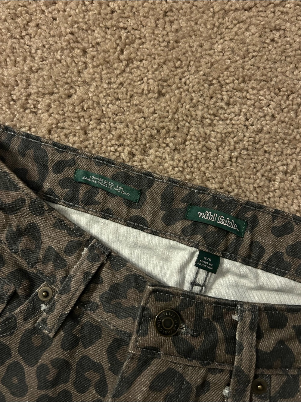 wild fable Brown and Black Leopard Print Baggy Jeans